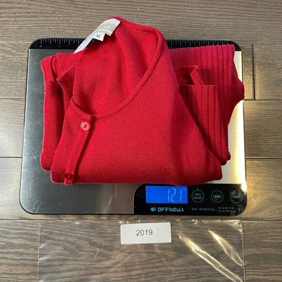 NWOT Coldwater Creek, red Cardigan, Size M, Button up 70% Silk Blend Sweater NEW - Picture 8 of 8